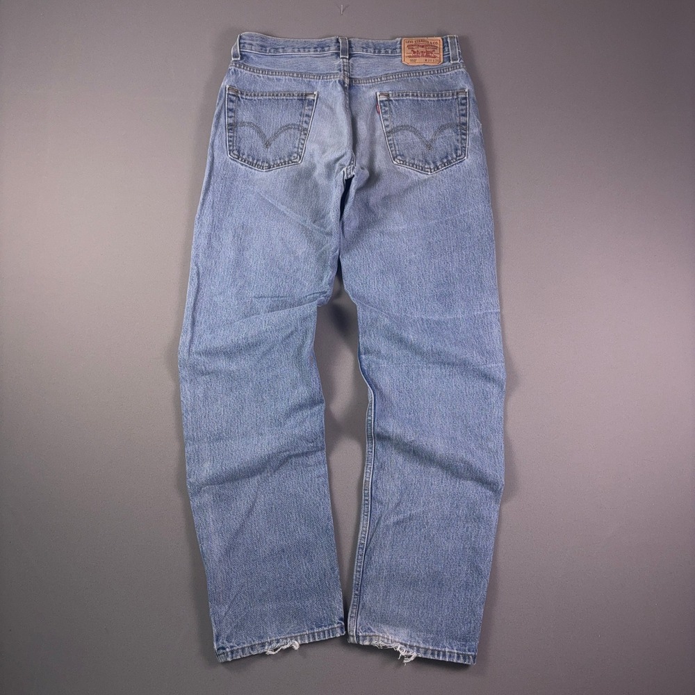Vintage Levis 550 Relaxed Fit Light Wash Blue Denim Jeans 34x36 Mens 90s